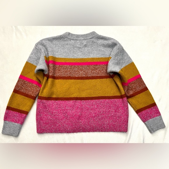 Lou & Grey for LOFT Multicolor Striped Crew Neck Colorful Women’s Sweater - Picture 13 of 16